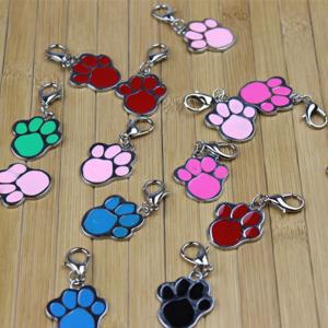 Etiqueta de perro de acero inoxidable huellas tags