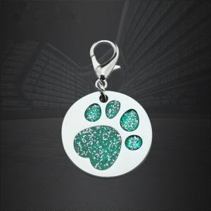 Custom Round Paw Dog Pet ID tags Cat etiqueta con codigo QR