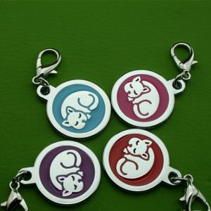 Etiquetas de identificación de mascotas de goteo adhesivo electrochapa polaco de aleación de zinc Suministros para perros