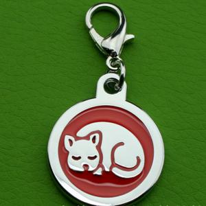 Etiquetas de identificación de mascotas de goteo adhesivo electrochapa polaco de aleación de zinc Suministros para perros