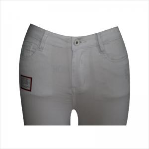 cintura alta ripped blanco y jean skinny dobladillo WS1001