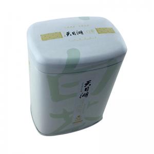 Caja rectangular personalizada de lata de té blanco