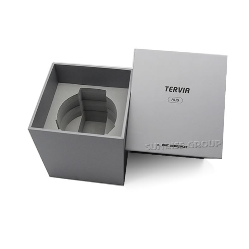 Caja de empaquetado personalizada del reloj del logotipo de la hoja de plata de la cartulina