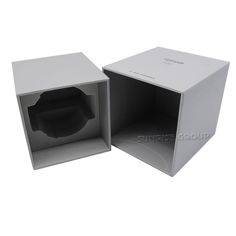 Caja de empaquetado personalizada del reloj del logotipo de la hoja de plata de la cartulina