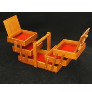 caja de costura de madera