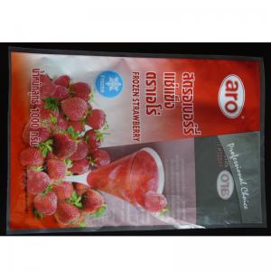 Bolsa de plástico de plástico para alimentos congelados.