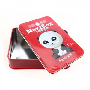 Caja de empaquetado impresa aduana del remiendo del ojo rectangular, caja cosmética de la lata