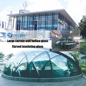 El vidrio aislante de muro cortina de alta calidad está recubierto con oro de 24k y otros colores, así como con vidrio aislante curvado flexible