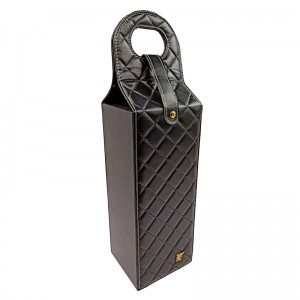 Caja de cuero de la pu de la manija de encargo de empaquetado del regalo portátil del regalo