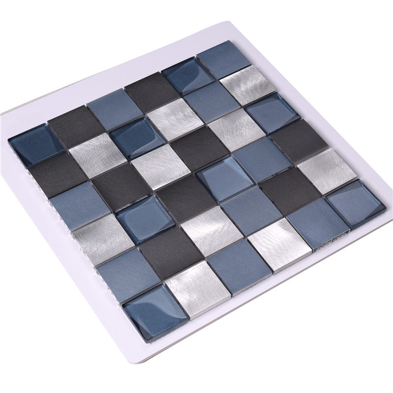 El Backsplash barato de la mezcla de aluminio azul cuadrada 48 * 48 teja el mosaico