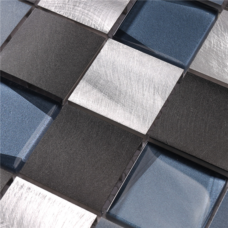 El Backsplash barato de la mezcla de aluminio azul cuadrada 48 * 48 teja el mosaico