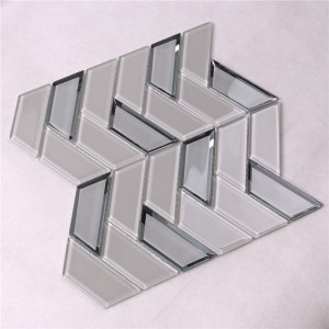 Azulejos templados de espiga de vidrio beige beige cocina contra salpicaduras