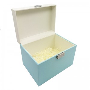 Caja de almacenamiento simple de la joyería del cuero de la PU con el regalo de boda de la cerradura