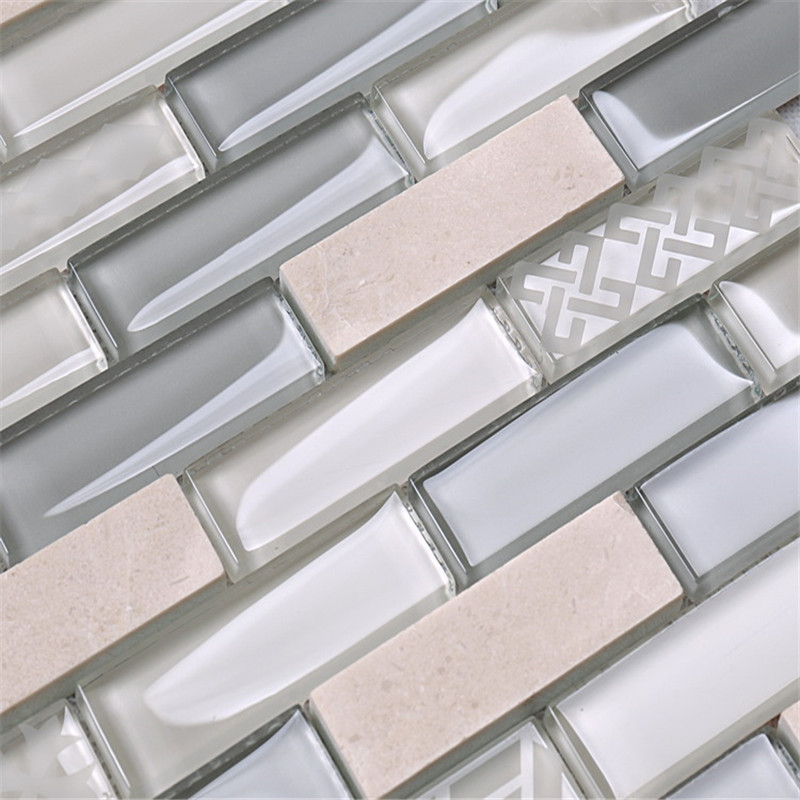 Tejas de mosaico de cristal hermoso diseño roto único tira de cristal