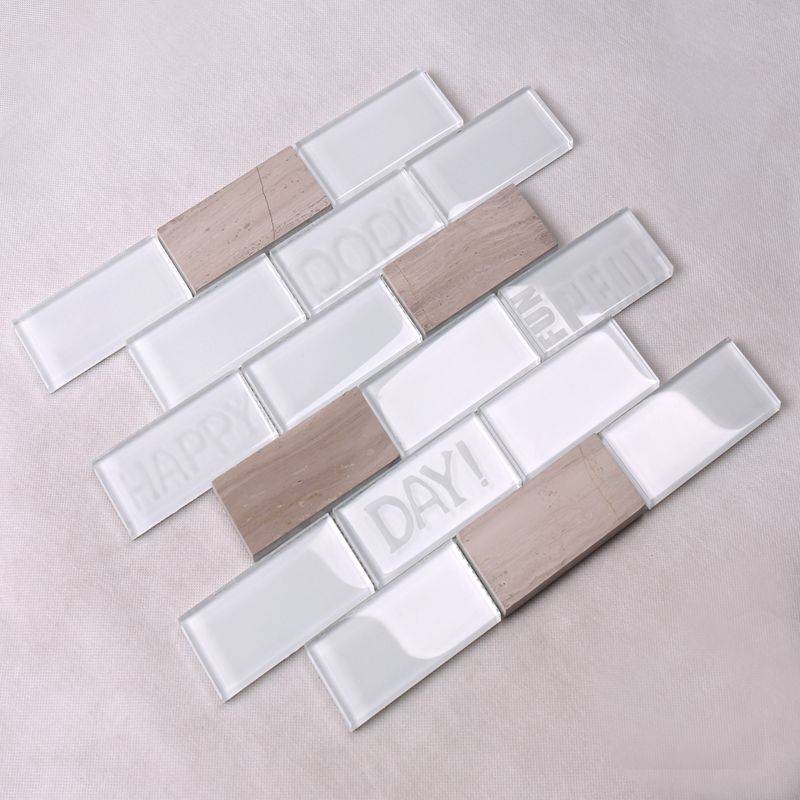 Azulejo de metro blanco de estilo simple baño cuadrado cuadrado