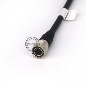 Conector de cable circular de 12 pines para cámara industrial.
