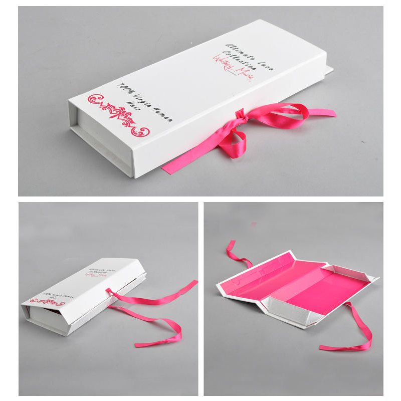 Caja de papel impresa personalizada con cinta
