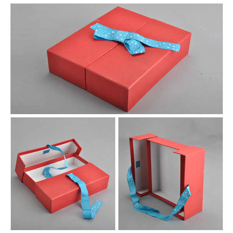 Caja de papel impresa personalizada con cinta