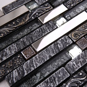 El último diseño romano antiguo lujoso bronce anaglifo resina mezclada brillo cristal vidrio mosaico azulejo