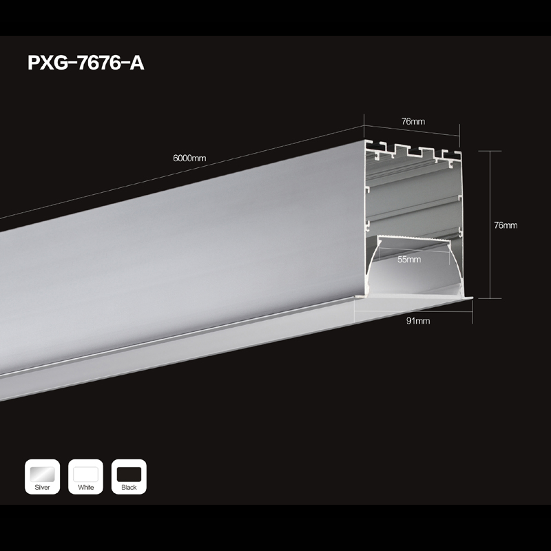 Perfil de aluminio de tipo extruido. Canal en U de aluminio para iluminación de tira LED.