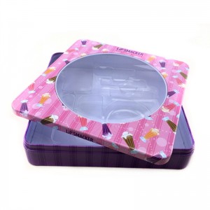 Cajita cuadrada cosmética pequeña para brillo de labios con ventana de PVC