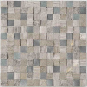 Precio competitivo Inicio Arte Diseño Cubo 3D Interior Natural Decoración Piedra Mosaico pared azulejo