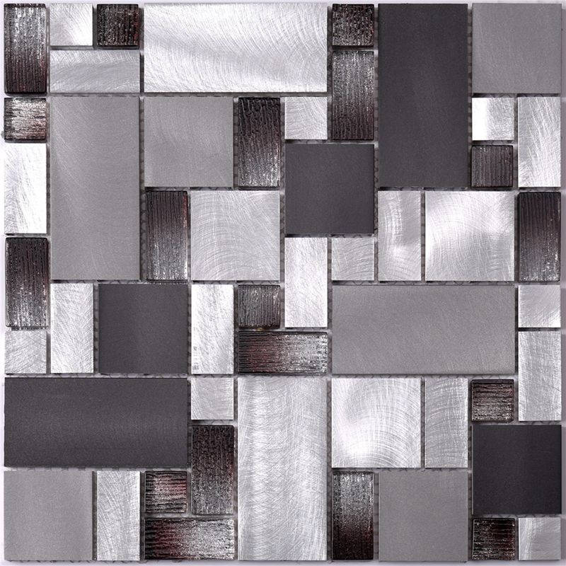 Azulejo de mosaico de aluminio en vidrio laminado