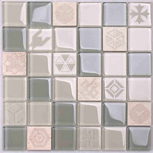 Nuevo diseño Patrón Cristal Mezcla de vidrio Mármol de mármol Azulejo mosaico de oro Azulejo de oro Azulejo de oro negro Azulejo de porcelana de oro Calacatta Para la cocina Backsplash