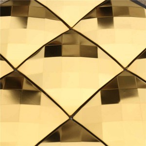 Azulejo de oro de lujo del diamante del metal Backsplash mosaico