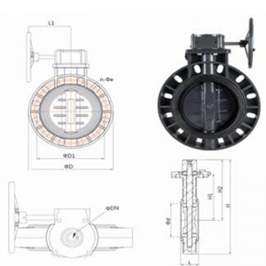 válvula de mariposa upvc con engranaje