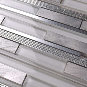 Azulejos de mosaico de pared de baño de aluminio y aluminio súper blanco