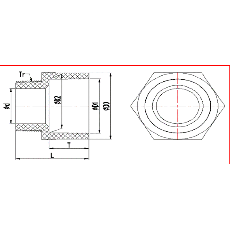 Adaptador macho UPVC