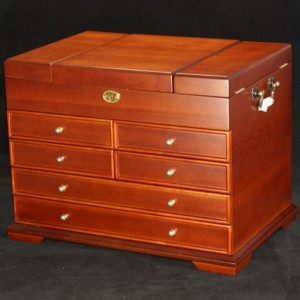 Caja triple joyero madera