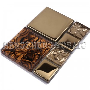Nuevo diseño Lámina de oro patrón de cristal y mosaico de piedra a prueba de agua.