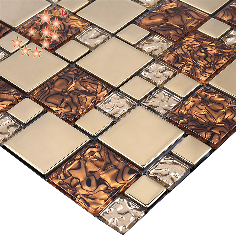 Nuevo diseño Lámina de oro patrón de cristal y mosaico de piedra a prueba de agua.