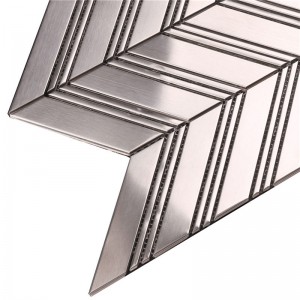 Azulejo salpicadero de metal de punta de flecha mosaico contra salpicadura