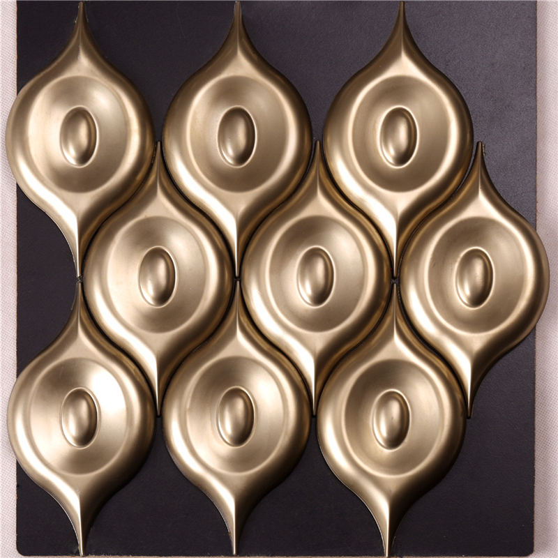 Azulejos decorativos de metal dorado decorado 3D