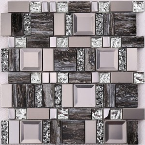 Mosaico marroquí antiguo al por mayor hoja mixta de vidrio galvanizado decoración de la pared de azulejo