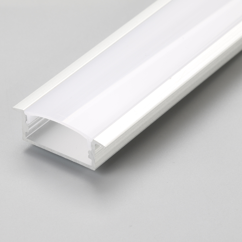 Perfil de canal de aluminio de tira de luz LED empotrable lineal
