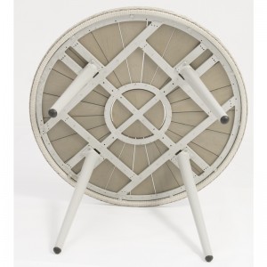 Juego de muebles de exterior de ratán de aluminio, mesa redonda con 4 sillas.