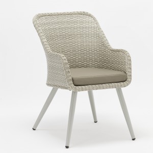 Juego de muebles de exterior de ratán de aluminio, mesa redonda con 4 sillas.