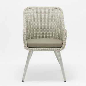 Juego de muebles de exterior de ratán de aluminio, mesa rectangular con 6 sillas