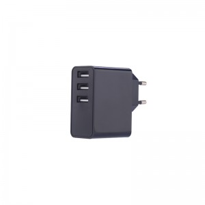 Cargador de pared de puerto Tri-USB KPS-8704LC