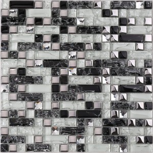 HY07 Precio de fábrica Diseño de moda 1 * 1 se rompió el espejo de cristal azulejo mosaico para la decoración de la pared