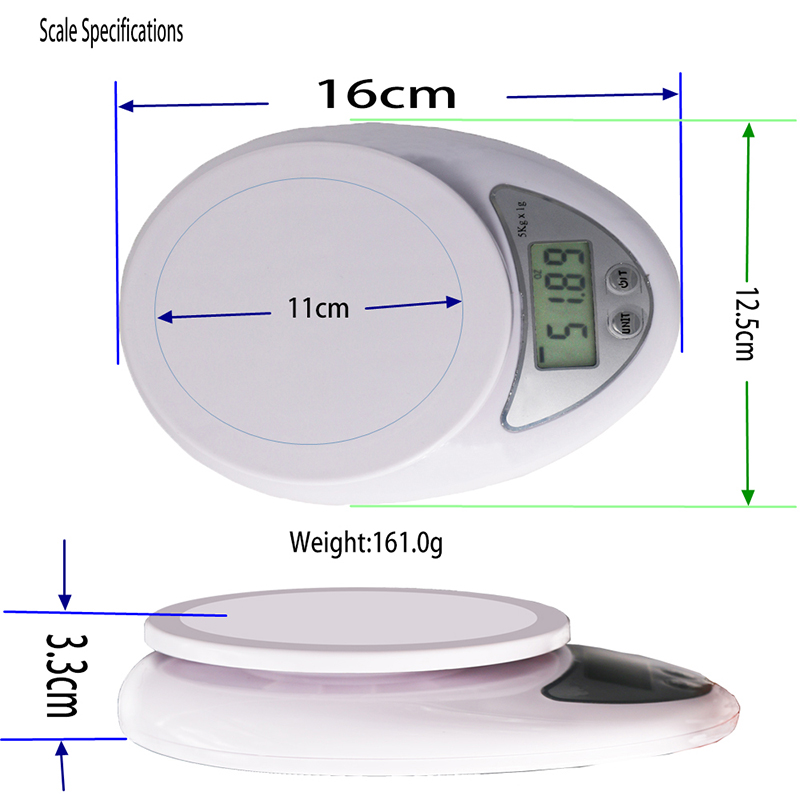 Escala de la fruta de la comida del peso del uso en el hogar de Digitaces de la alta precisión de OEM 0.1g 7g con el cuenco