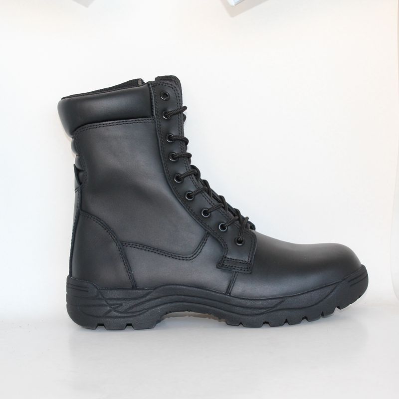 Botas militares negras de combate de cuero de grano completo