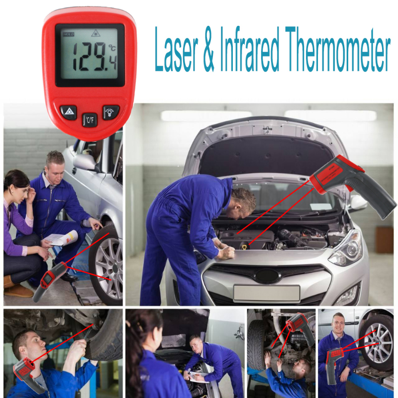 Marca personalizada Termómetro infrarrojo Aplicación de pistola Objetos industriales Exterior Digital Medidor de temperatura LCD