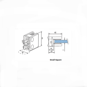 Abrazadera de vidrio de tipo cuadrado de acero inoxidable