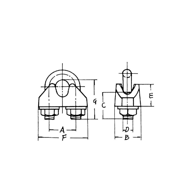 Clip de cable de alambre maleable galvanizado DIN 1142