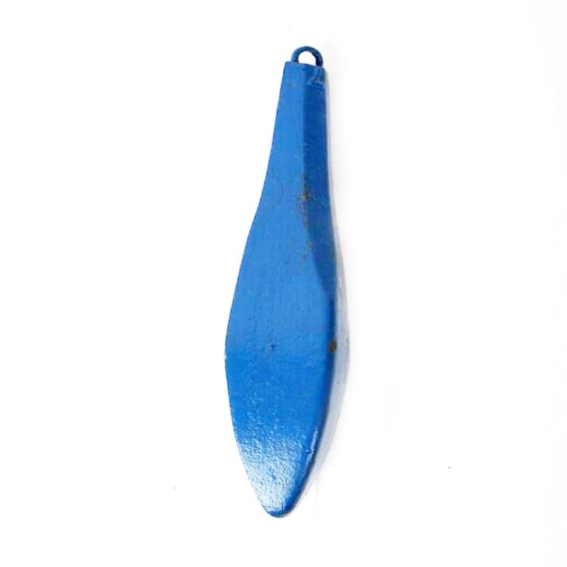 Sinker de pesca de hierro fundido pintado de azul